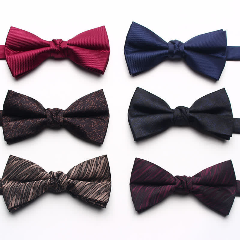Papillon jacquard tinto in filo antico da uomo - image 4