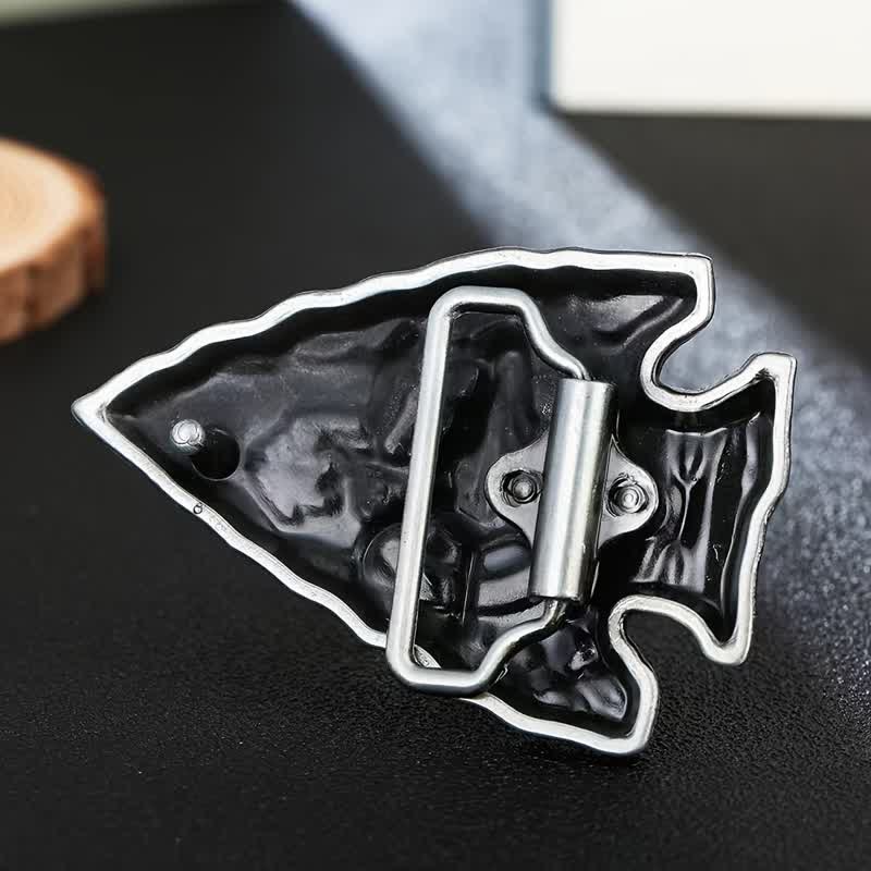 Cintura in pelle con fibbia a forma di toro a forma di punta di freccia fai da te da uomo