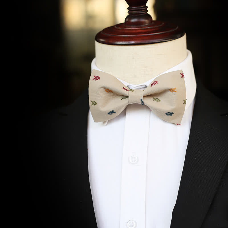 Papillon da uomo con frecce ricamate color cachi
