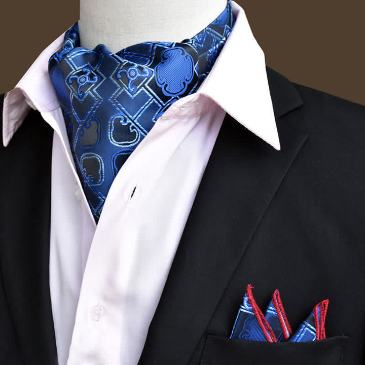 Set di 2 fazzoletti da taschino e cravatta DodgerBlue Luxury Floral Paisley