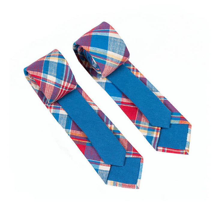 Cravatta da uomo con motivo patchwork floreale a quadri