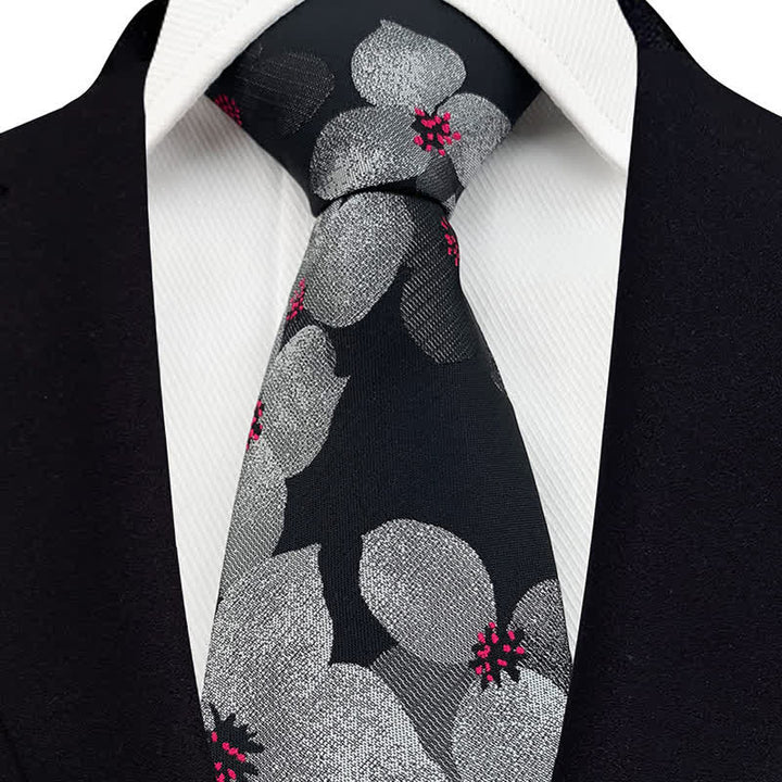 Cravatta elegante da uomo con motivo floreale a fiori grandi