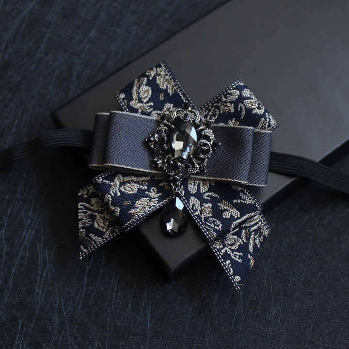 Papillon di lusso con strass blu a goccia