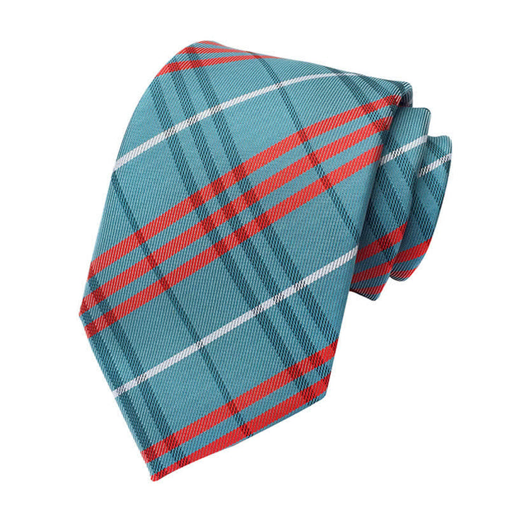 Cravatta classica scozzese da uomo - Ciano scuro - image 18