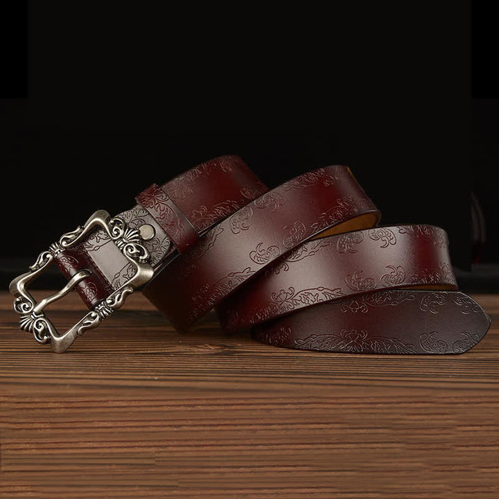 Cintura decorativa in pelle floreale retrò da donna