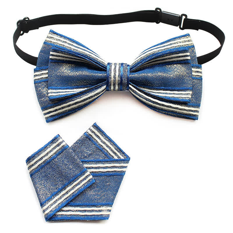 Set di 2 papillon a righe plissettate da uomo