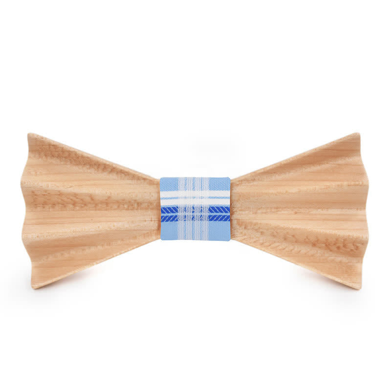 Papillon in legno piegato stereo 3D Burlywood da uomo - Blu - image 5