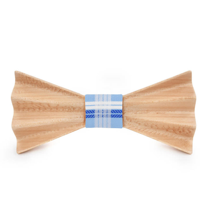 Papillon in legno piegato stereo 3D Burlywood da uomo - Blu - image 5