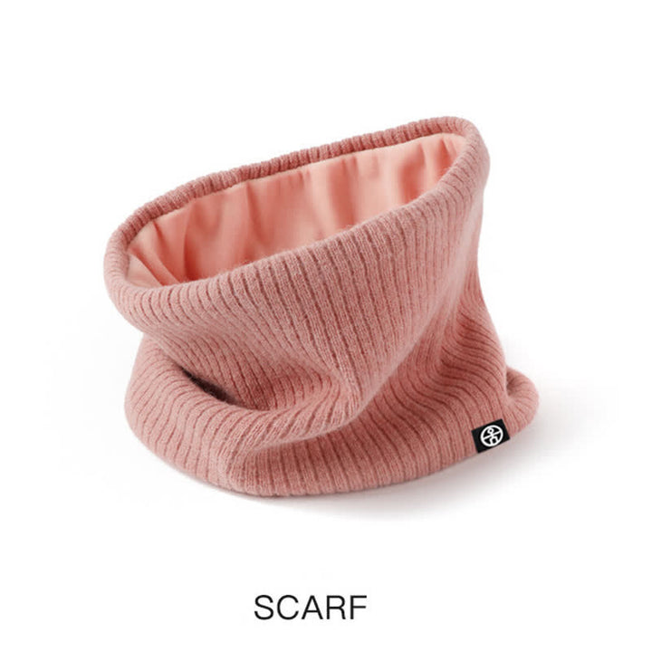 Set di 3 cappelli, sciarpe e guanti in morbido, unisex, tinta unita - image 4