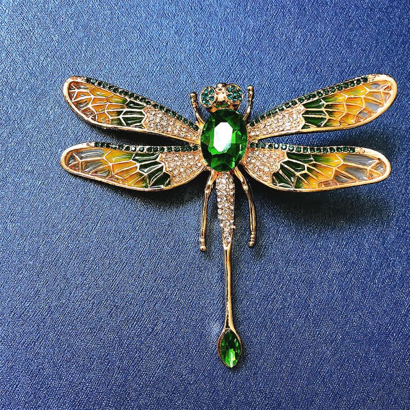 Spilla da donna lussuosa con libellula in strass da palazzo