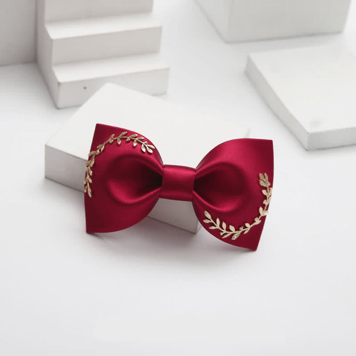 Papillon da uomo con foglie dorate per matrimonio