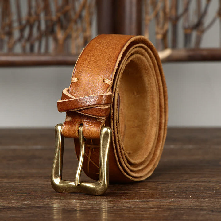 Cintura in pelle vintage da uomo con intaglio crack