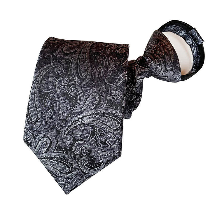 Cravatta floreale con cerniera Paisley retrò da uomo