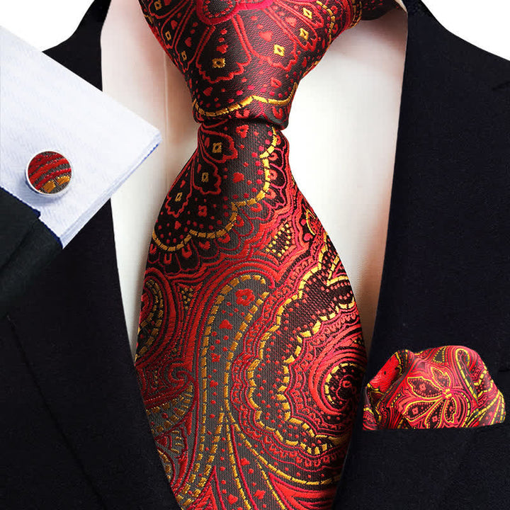 Set di 3 cravatte classiche da uomo con motivo Paisley floreale 