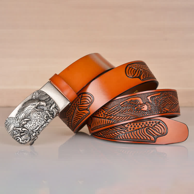 Cintura in pelle con fibbia automatica Mighty Eagle Sharp Claw da uomo - image 12