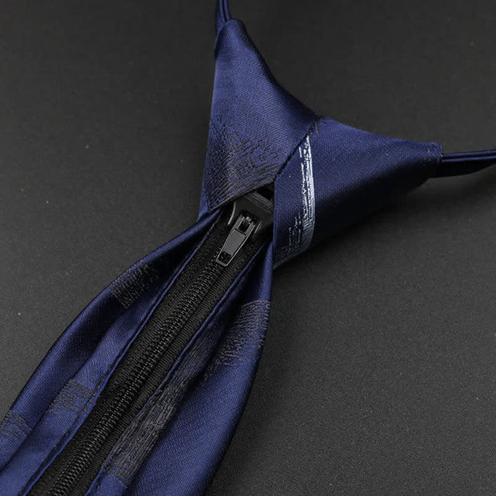 Cravatta Horizon con cerniera blu-grigio da uomo