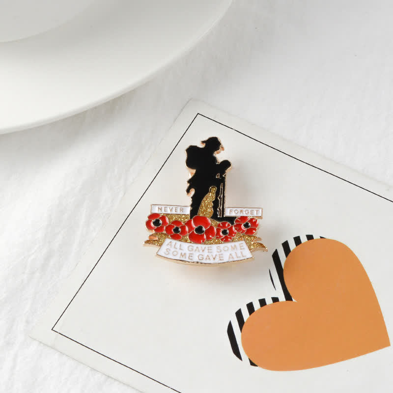 Spilla unisex commemorativa a forma di papavero, soldato britannico