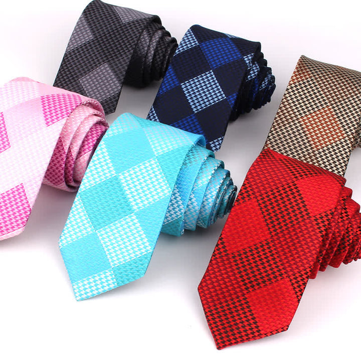 Cravatta da uomo con motivo patchwork a quadri grandi