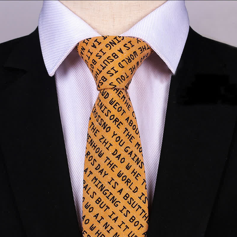 Cravatta casual creativa da uomo con lettere inglesi