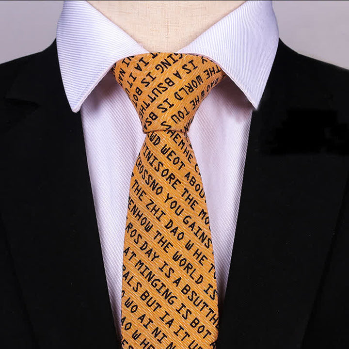 Cravatta casual creativa da uomo con lettere inglesi