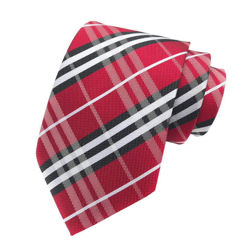 Cravatta classica scozzese da uomo - Rosso - image 1