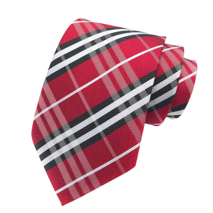 Cravatta classica scozzese da uomo - Rosso - image 1