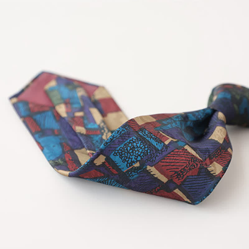 Cravatta da uomo con pittura astratta classica - image 3