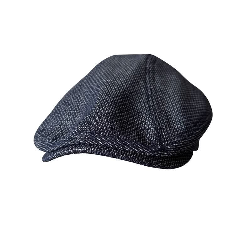 Berretto piatto in lino blu navy del pittore