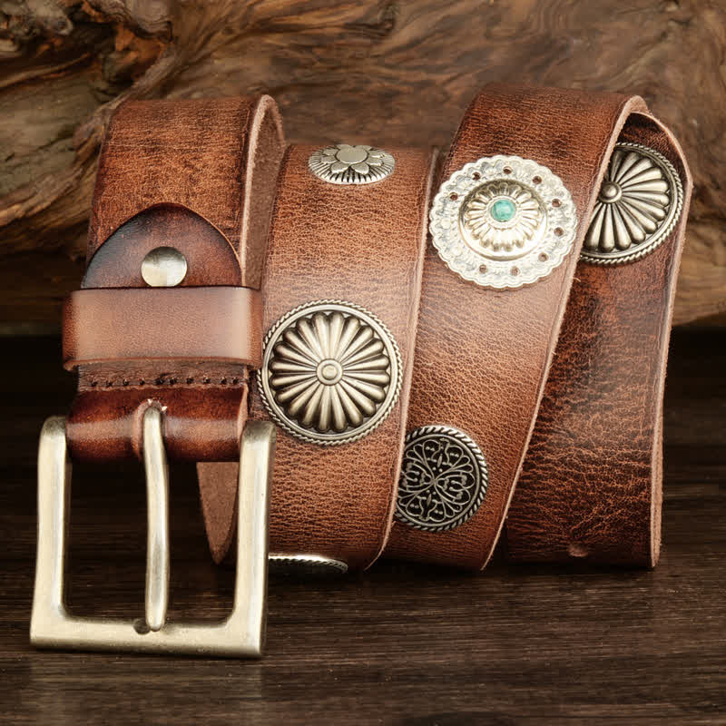 Cintura da uomo in pelle con borchie in metallo pesante punk