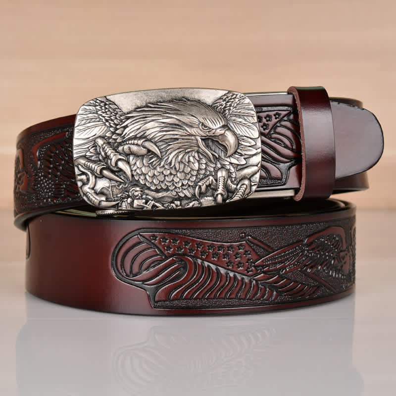 Cintura in pelle con chiusura automatica Mighty Eagle Sharp Claw da uomo
