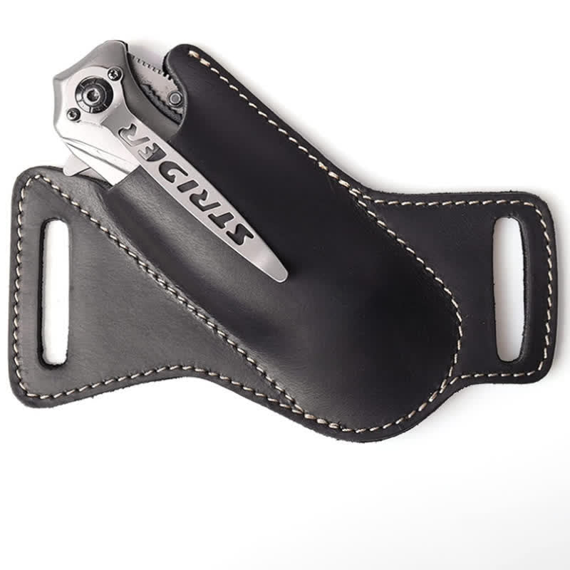 EDC Coltello pieghevole Fodero Fondina in pelle Cintura Borsa