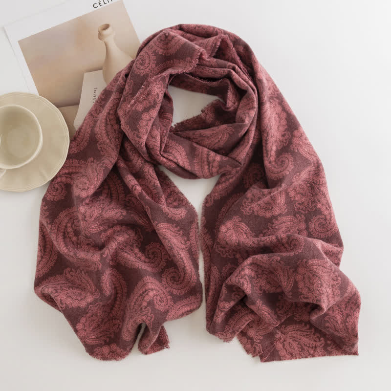 Sciarpa corta con nappe Paisley autunno inverno da donna