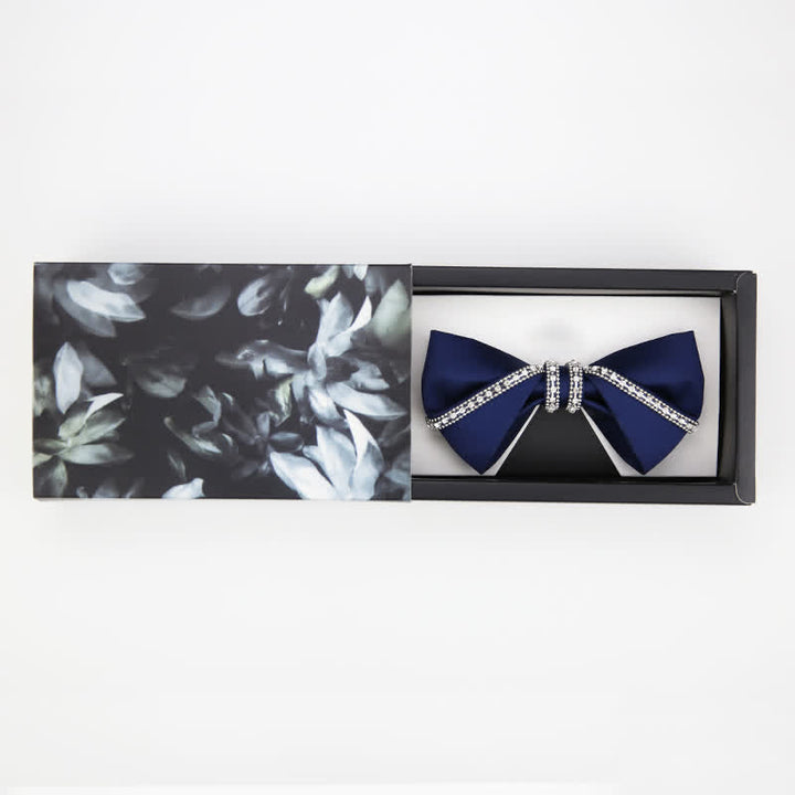 Papillon elegante a catena da uomo con fazzoletto da taschino
