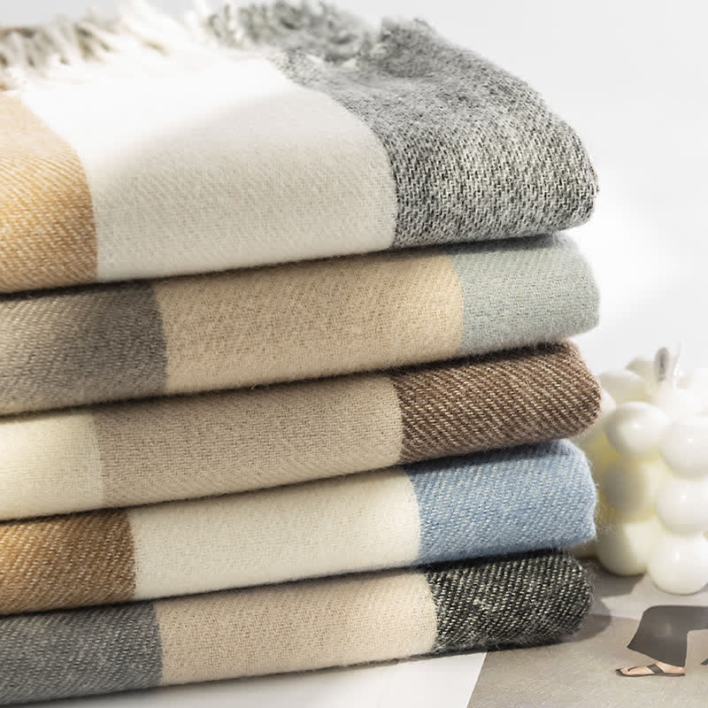 Sciarpa in cashmere imitazione a quadri di classe da donna