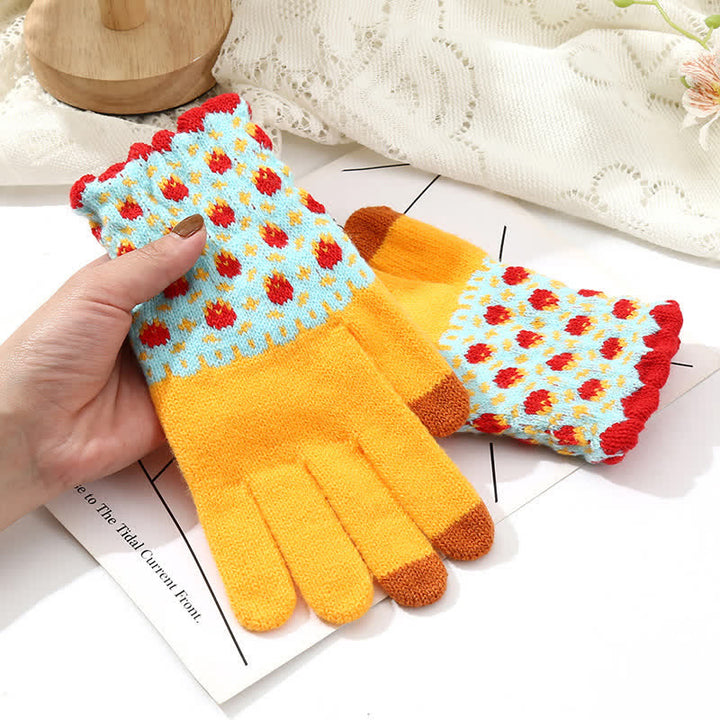 Guanti da giardinaggio con dita intere da donna, in maglia, con touch screen