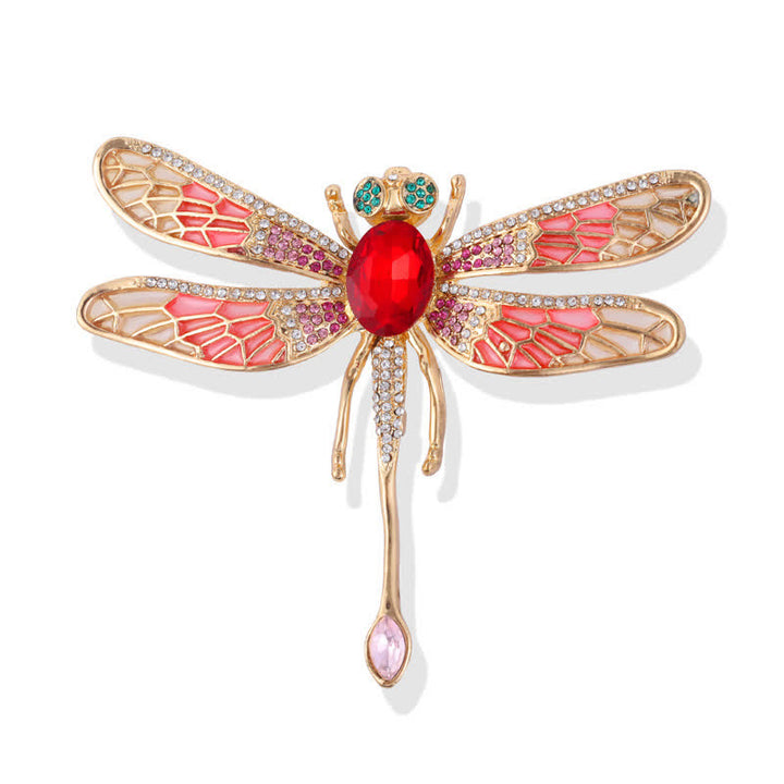 Spilla da donna lussuosa con libellula in strass da palazzo