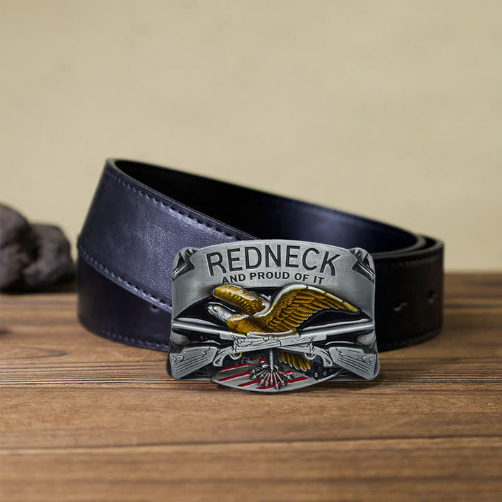 Cintura in pelle con fibbia aquila smaltata Redneck fai da te da uomo