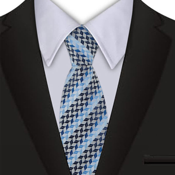 Cravatta geometrica creativa da uomo Shades of Blue