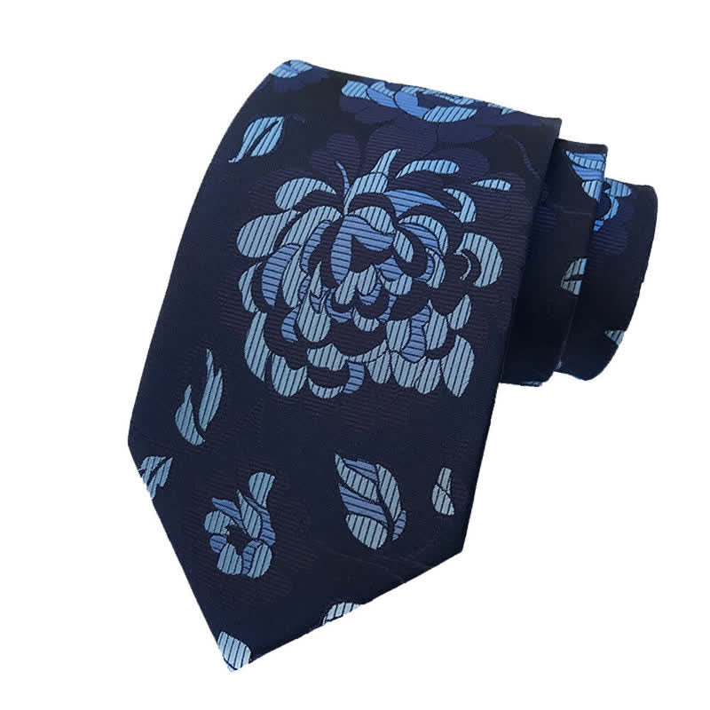 Set di 3 cravatte floreali da uomo con motivo crisantemo