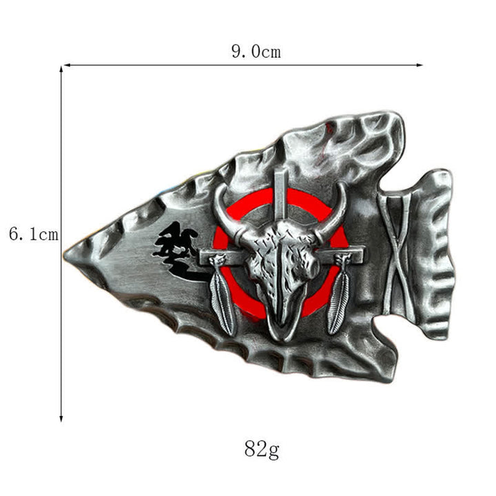Cintura in pelle con fibbia a forma di toro a forma di punta di freccia fai da te da uomo - image 3