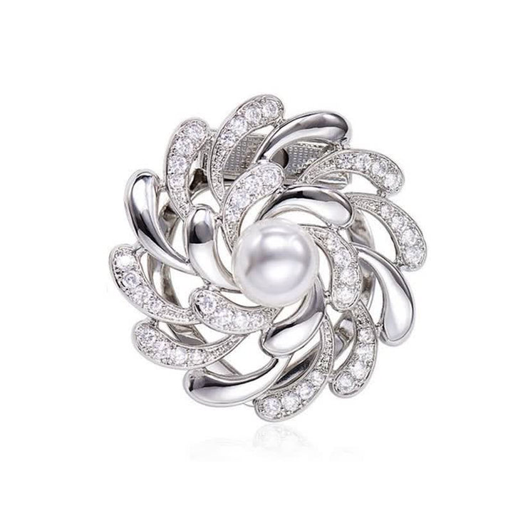 Spilla con fibbia floreale a forma di crisantemo da donna - Argento - image 4