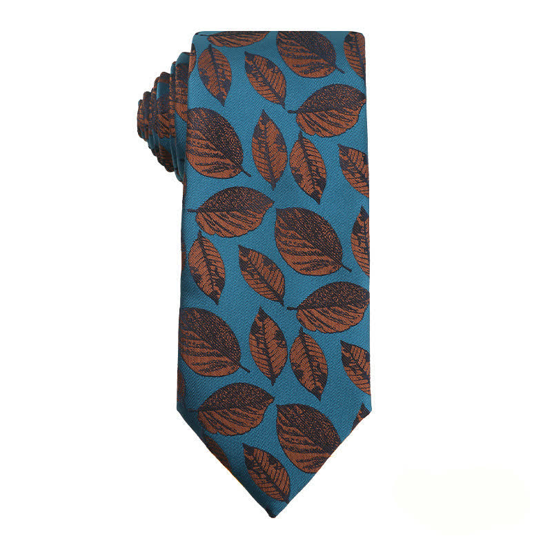 Cravatta da uomo Business Lake Blue Series - Foglie - image 7