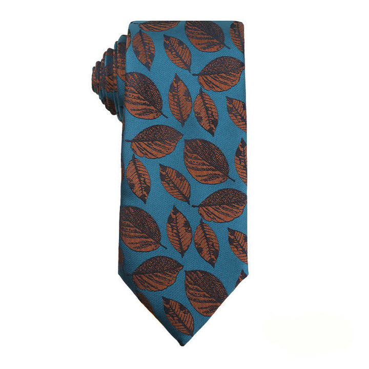 Cravatta da uomo Business Lake Blue Series - Foglie - image 7