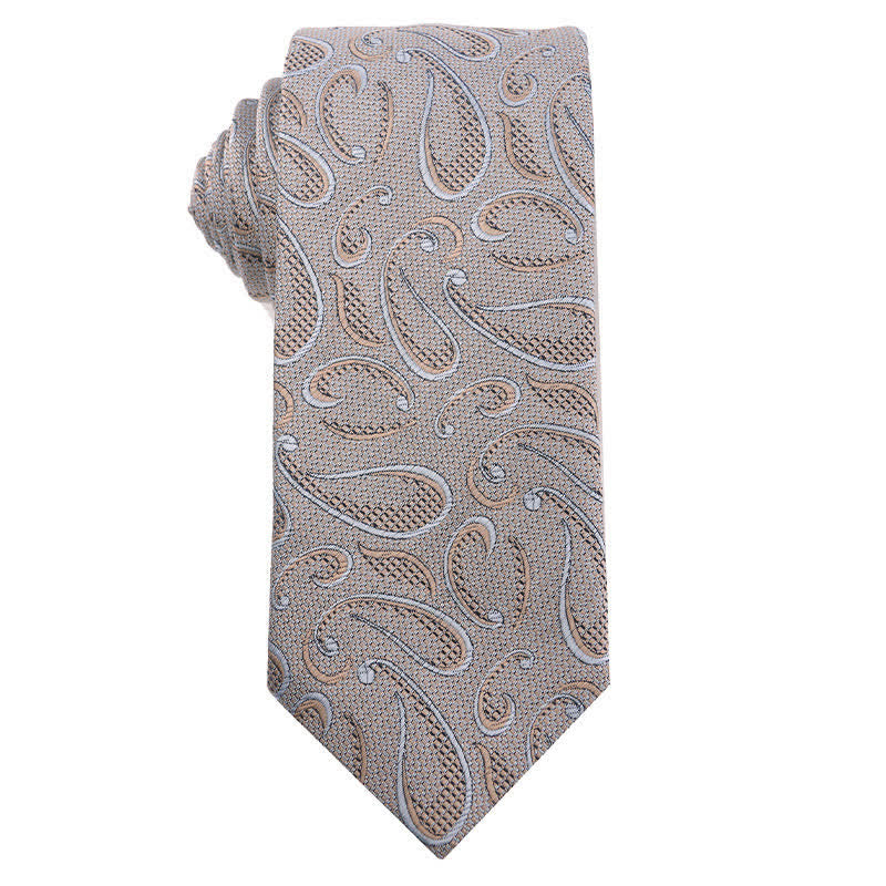 Cravatta da uomo British Khaki Champagne Series - Paisley - image 7