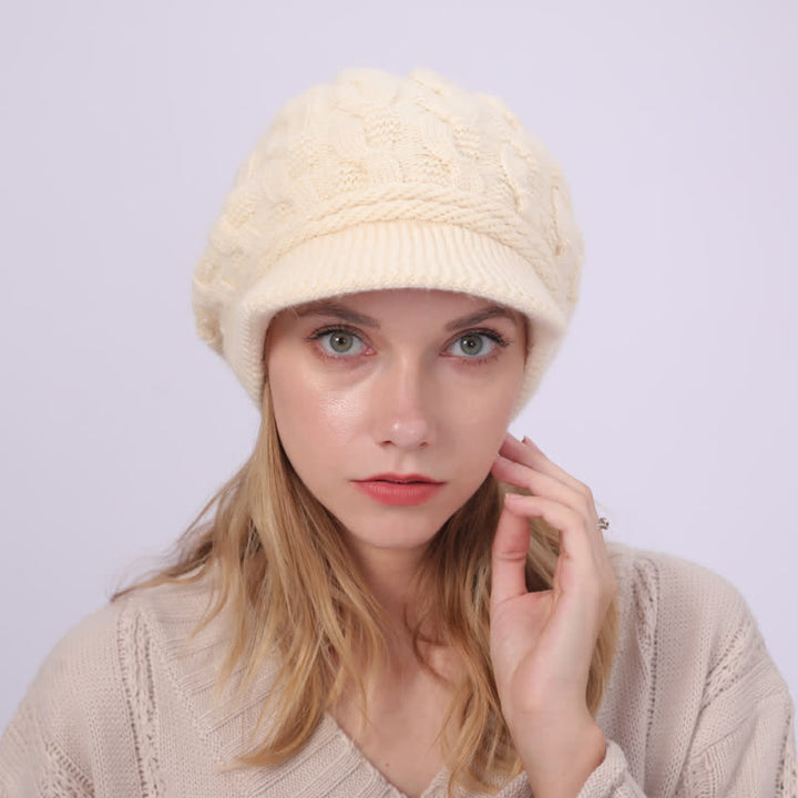 Cappello con visiera e fodera soffice e soffice da donna