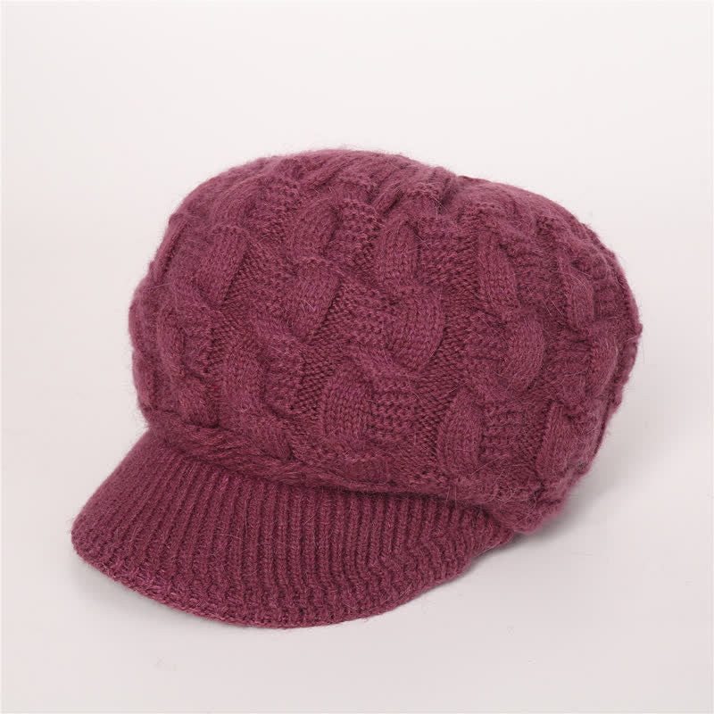 Cappello con visiera e fodera soffice e soffice da donna