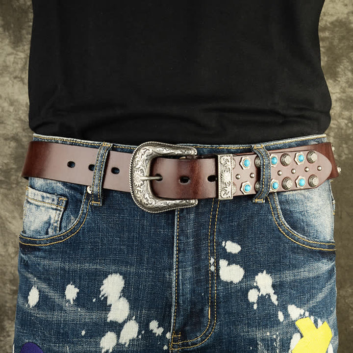 Cintura unisex lussuosa con accenti turchesi imitazione