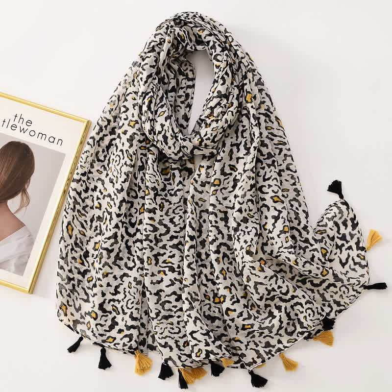 Sciarpa sottile con nappe floreali a farfalla da donna