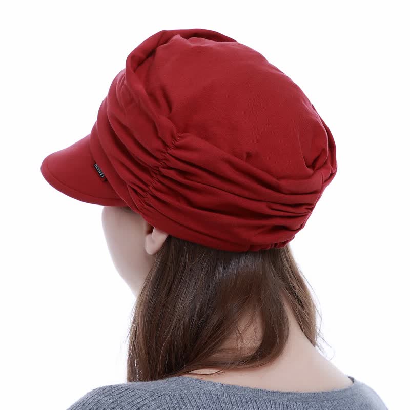 Cappello da baseball plissettato con tesa morbida da donna