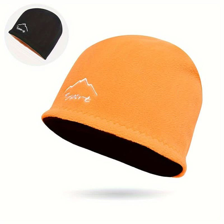 Cappello caldo reversibile in pile polare antivento